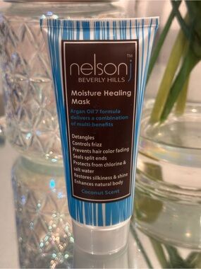 Nelson J Beverly Hills Moisture Healing Hair Mask Argan Oil Coconut 3.4 oz NIB
